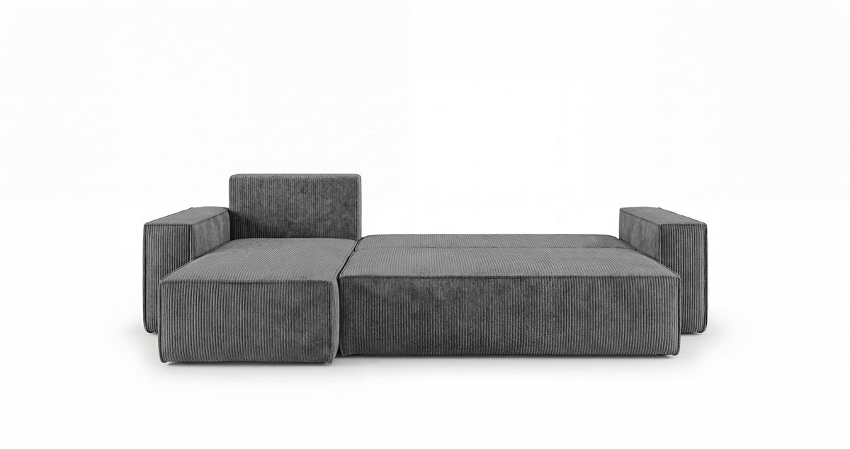 Designbank Lunaro Mini met slaap- en uitklapfunctie in Ribstof