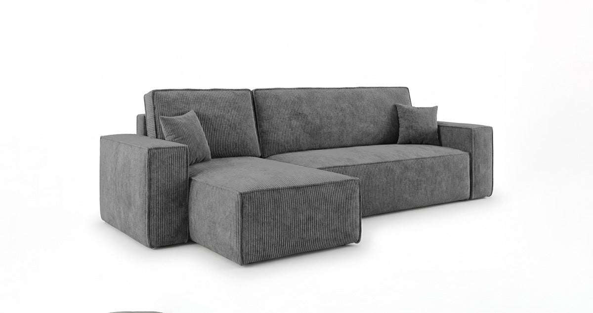 Designbank Lunaro Mini met slaap- en uitklapfunctie in Ribstof
