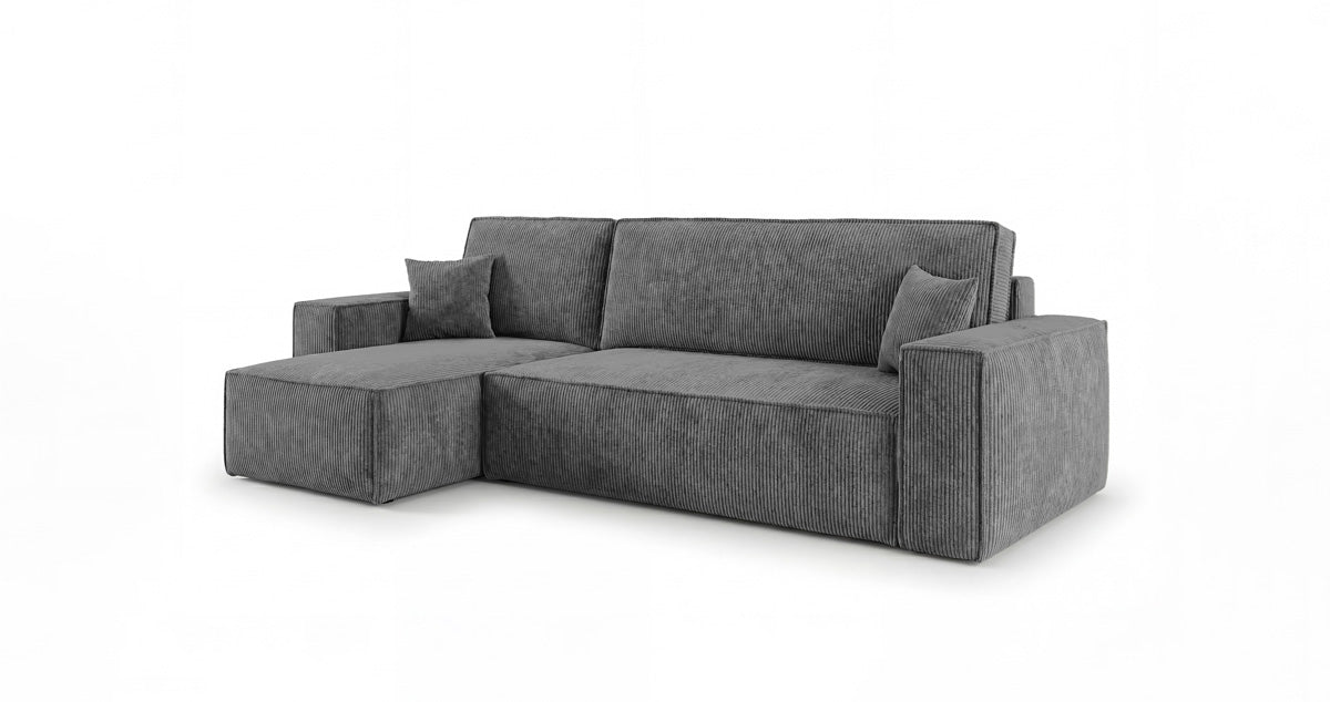 Designbank Lunaro Mini met slaap- en uitklapfunctie in Ribstof