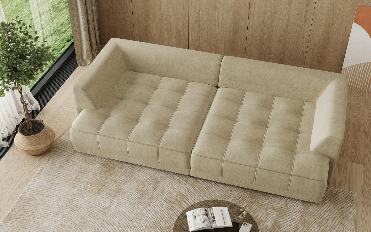 Designer Big Sofa Nuvo in fluweel met elektrische slaapfunctie
