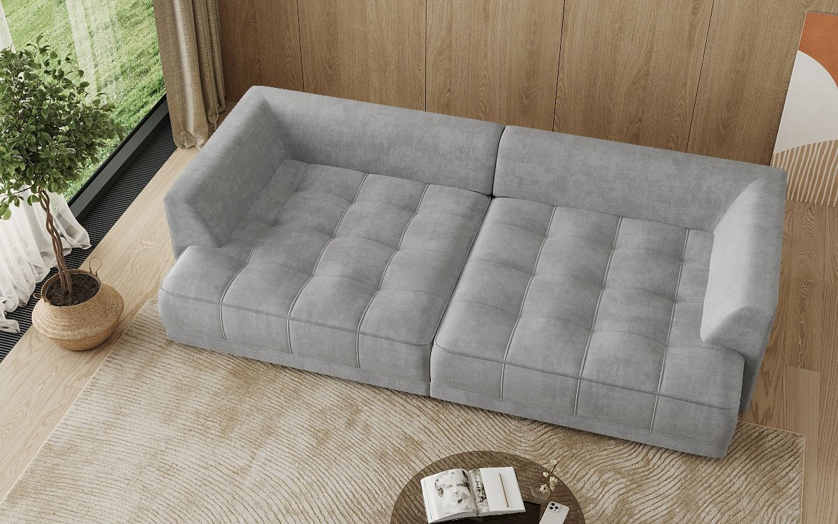 Designer Big Sofa Nuvo in fluweel met elektrische slaapfunctie