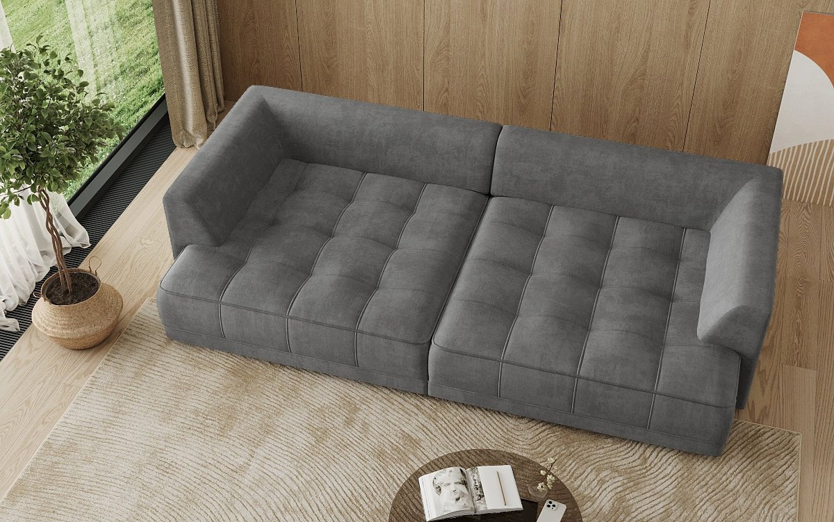 Designer Big Sofa Nuvo in fluweel met elektrische slaapfunctie