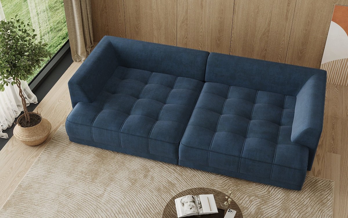 Designer Big Sofa Nuvo in fluweel met elektrische slaapfunctie