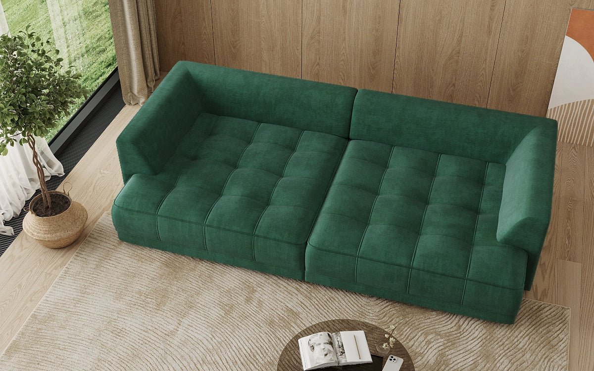 Designer Big Sofa Nuvo in fluweel met elektrische slaapfunctie