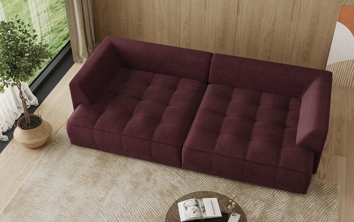 Designer Big Sofa Nuvo in fluweel met elektrische slaapfunctie