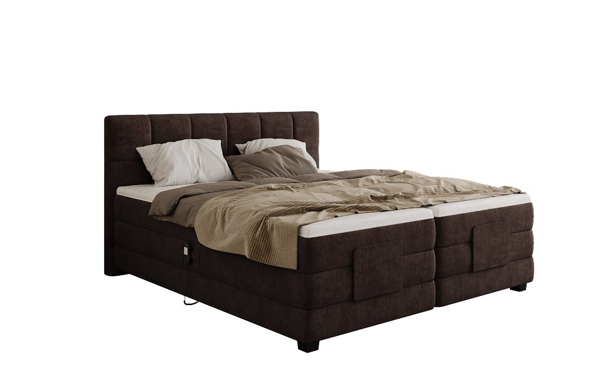 Boxspringbed Monaco - elektrisch verstelbaar in Fluweel