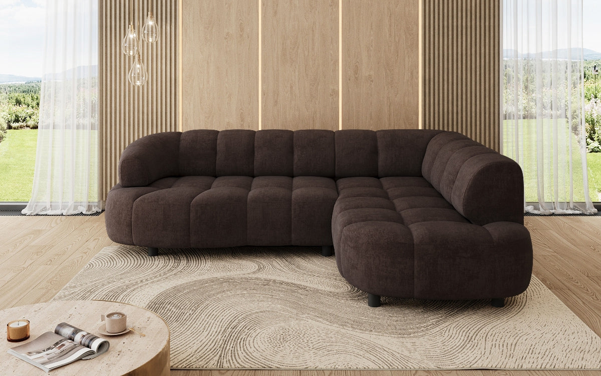 Designer Sofa Olivia Mini in Samt mit elektrischer Sitzerweiterung