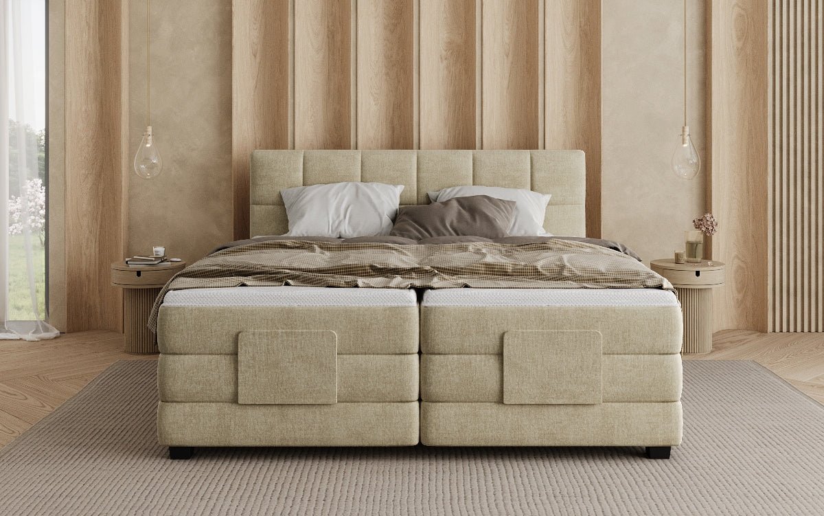 Boxspringbed Monaco - elektrisch verstelbaar in Fluweel