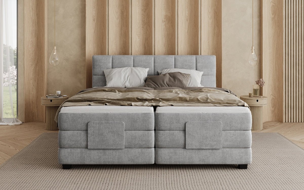 Boxspringbed Monaco - elektrisch verstelbaar in Fluweel