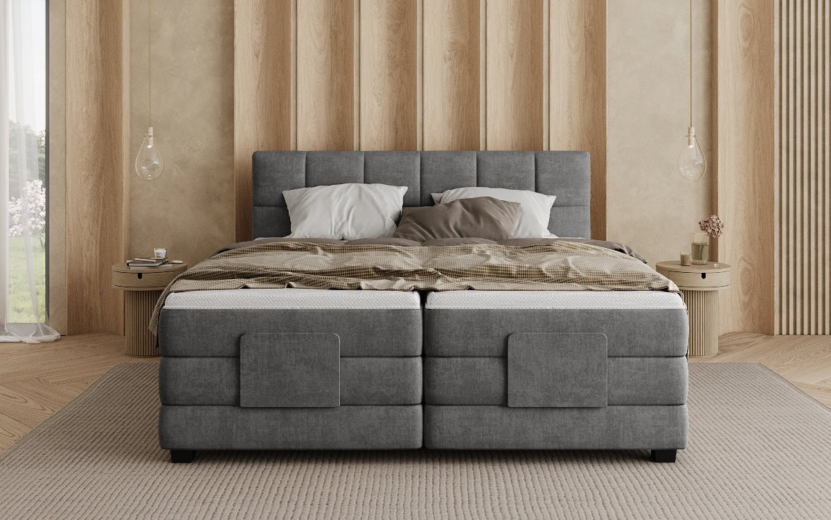 Boxspringbed Monaco - elektrisch verstelbaar in Fluweel