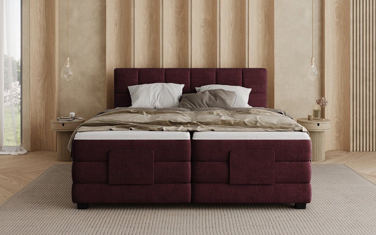 Boxspringbed Monaco - elektrisch verstelbaar in Fluweel