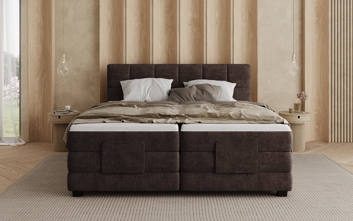 Boxspringbed Monaco - elektrisch verstelbaar in Fluweel