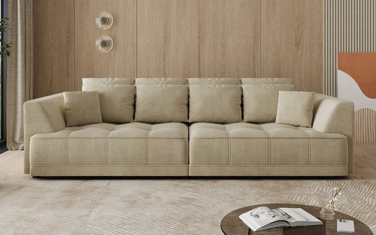 Designer Big Sofa Nuvo in fluweel met elektrische slaapfunctie
