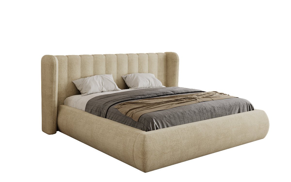 Designer gestoffeerd bed Valentina fluweel met opbergruimte