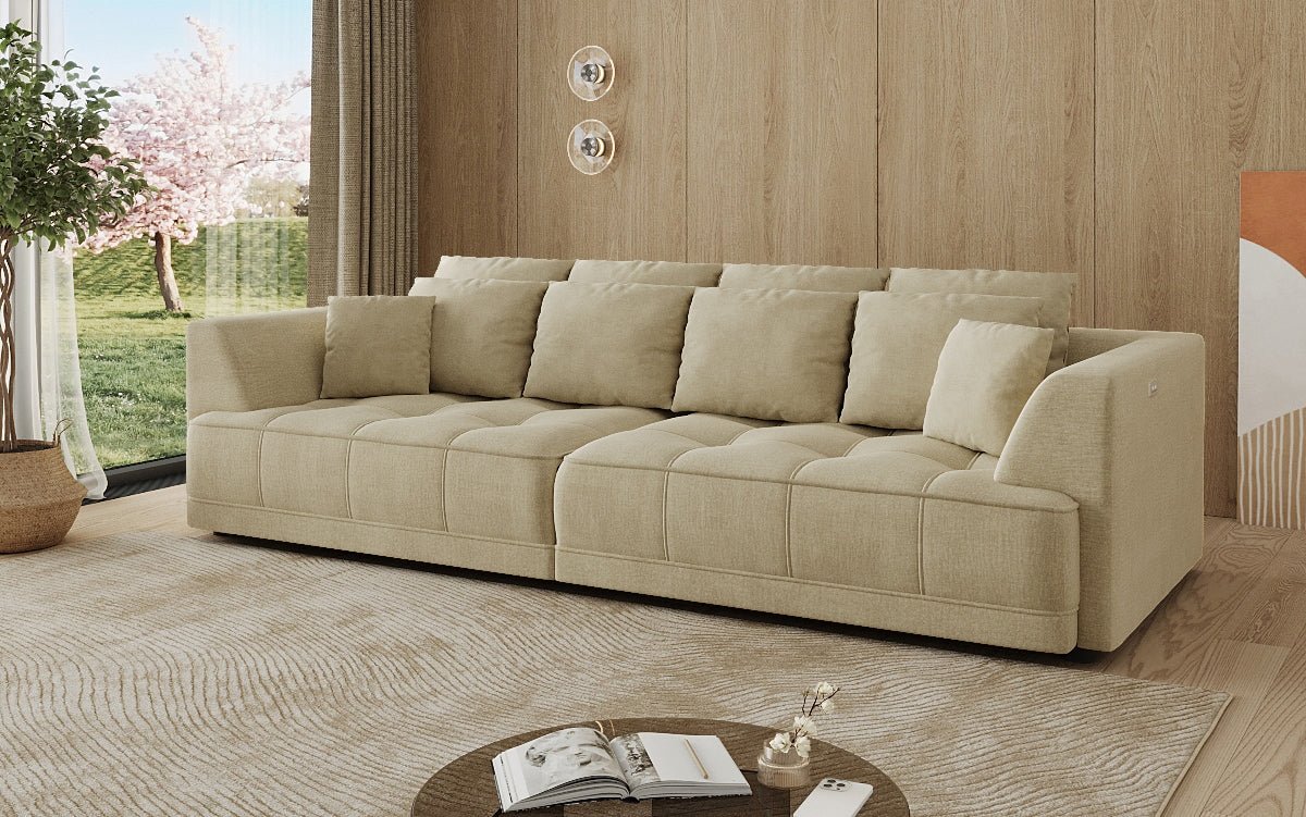 Designer Big Sofa Nuvo in fluweel met elektrische slaapfunctie