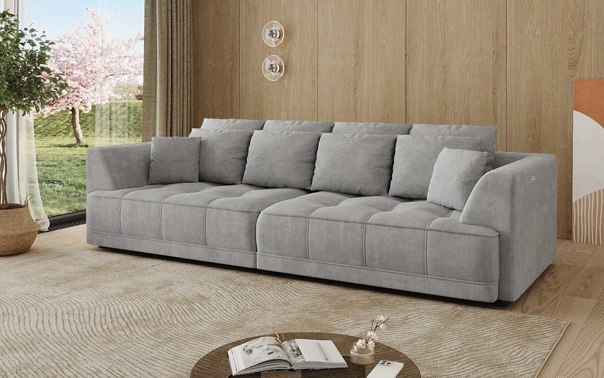 Designer Big Sofa Nuvo in fluweel met elektrische slaapfunctie