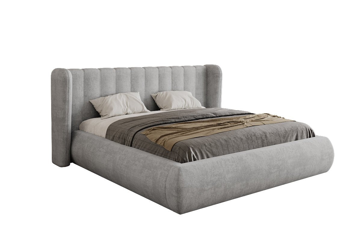 Designer gestoffeerd bed Valentina fluweel met opbergruimte