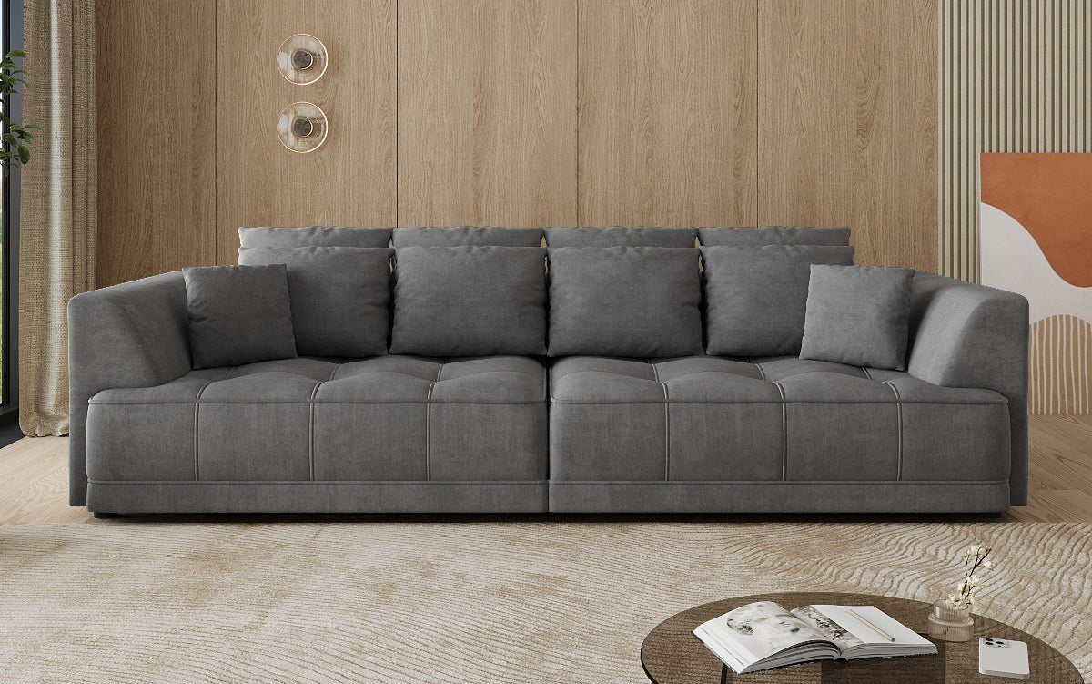 Designer Big Sofa Nuvo in fluweel met elektrische slaapfunctie