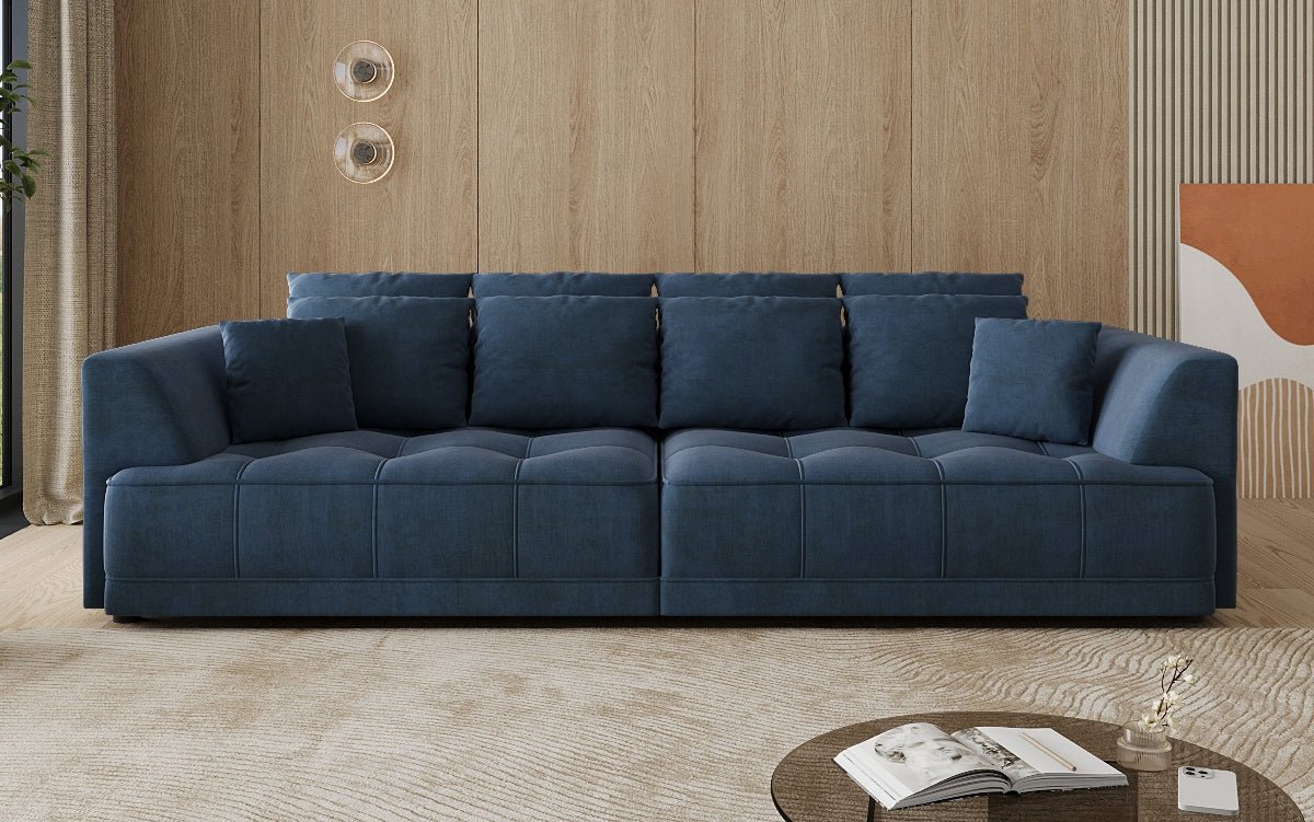 Designer Big Sofa Nuvo in fluweel met elektrische slaapfunctie