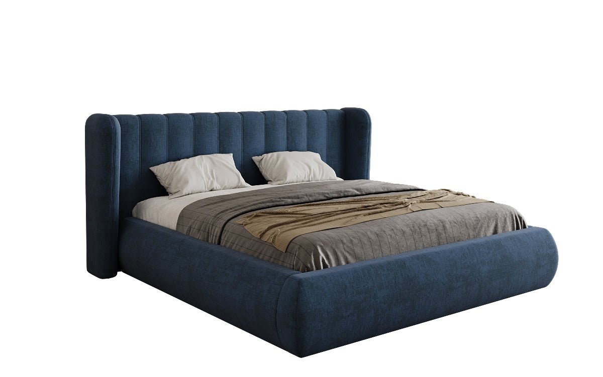 Designer gestoffeerd bed Valentina fluweel met opbergruimte