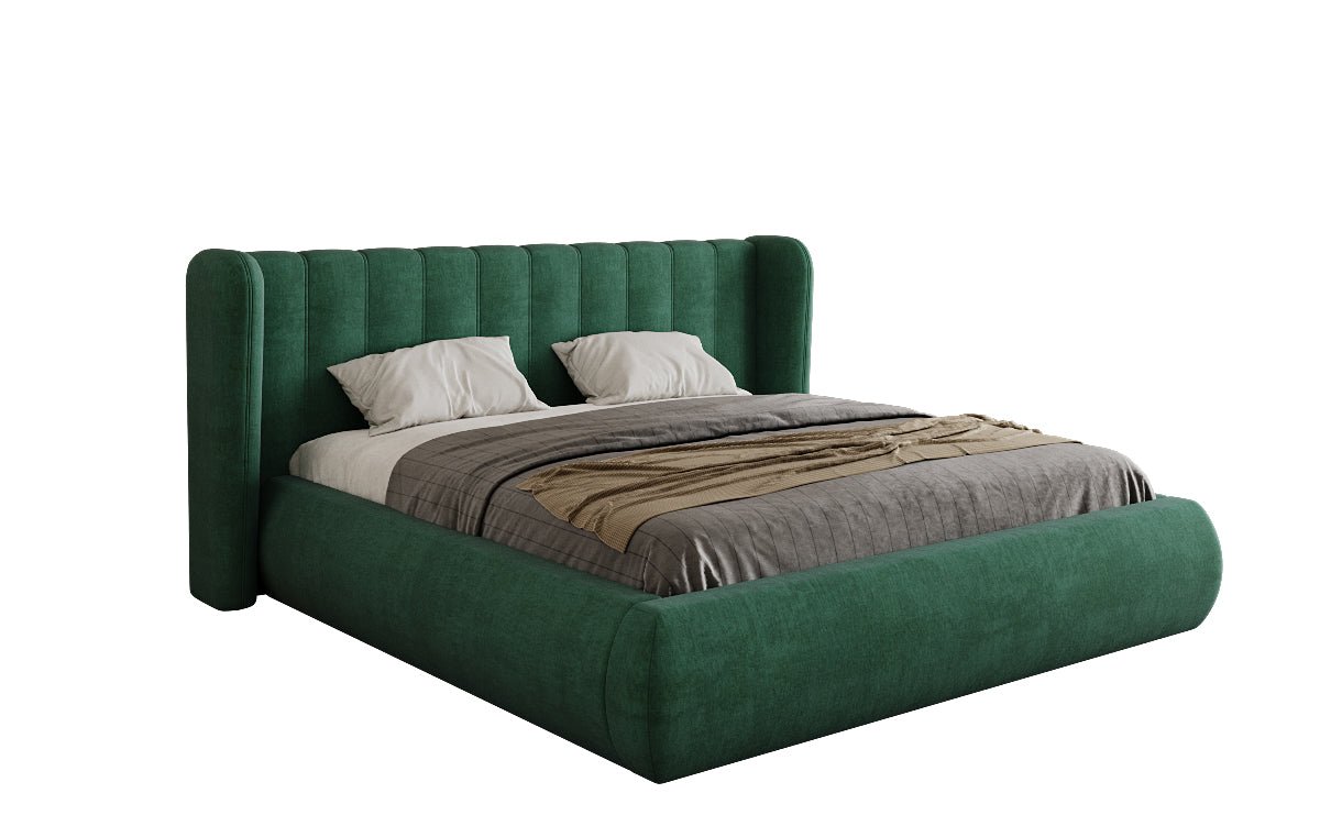 Designer gestoffeerd bed Valentina fluweel met opbergruimte