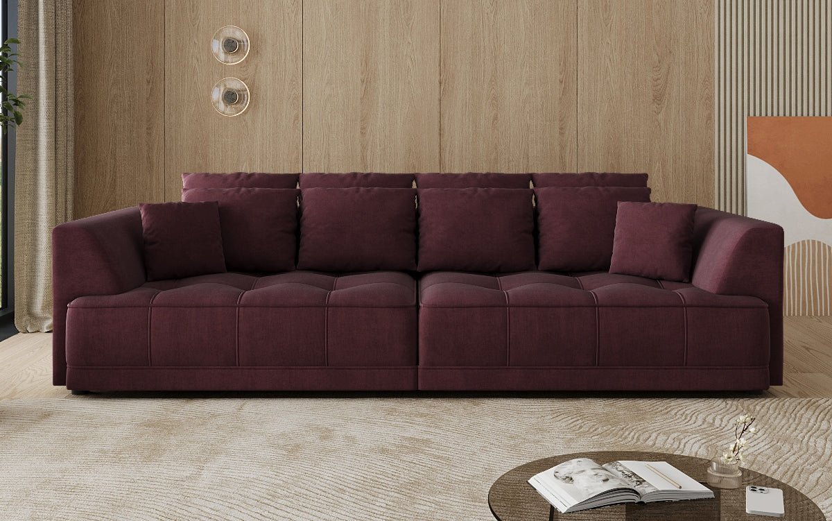 Designer Big Sofa Nuvo in fluweel met elektrische slaapfunctie