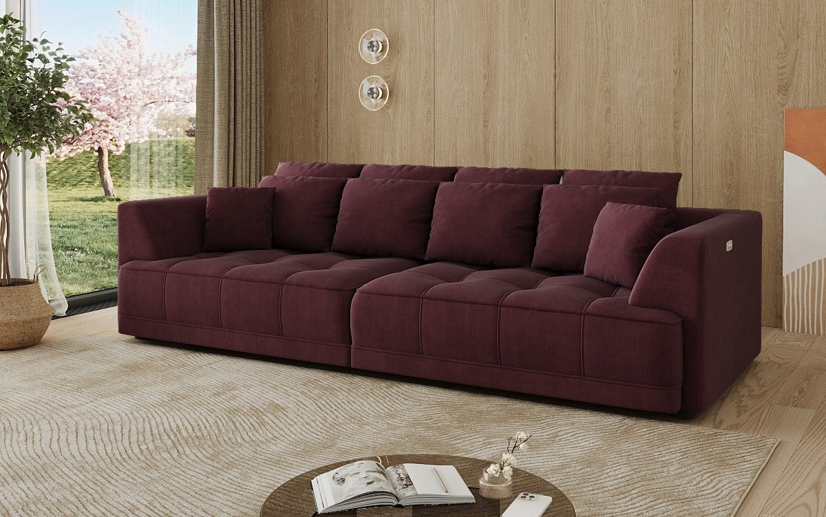 Designer Big Sofa Nuvo in fluweel met elektrische slaapfunctie