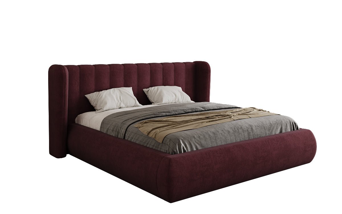 Designer gestoffeerd bed Valentina fluweel met opbergruimte