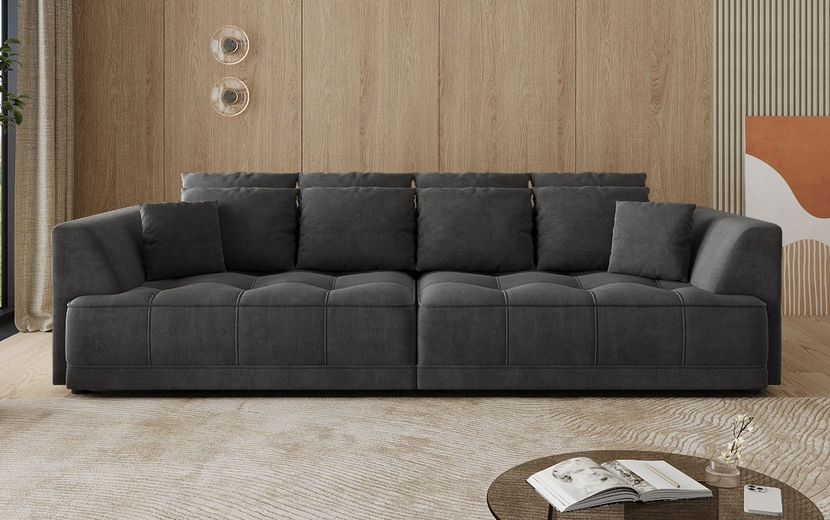 Designer Big Sofa Nuvo in fluweel met elektrische slaapfunctie