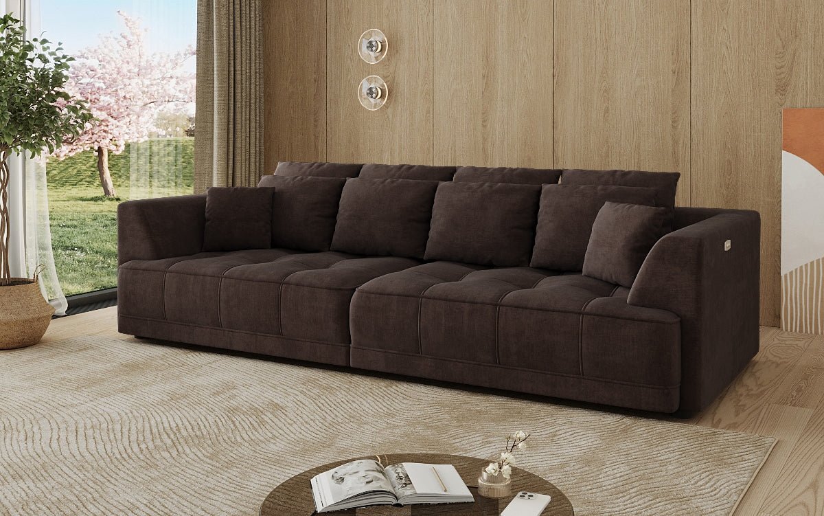 Designer Big Sofa Nuvo in fluweel met elektrische slaapfunctie