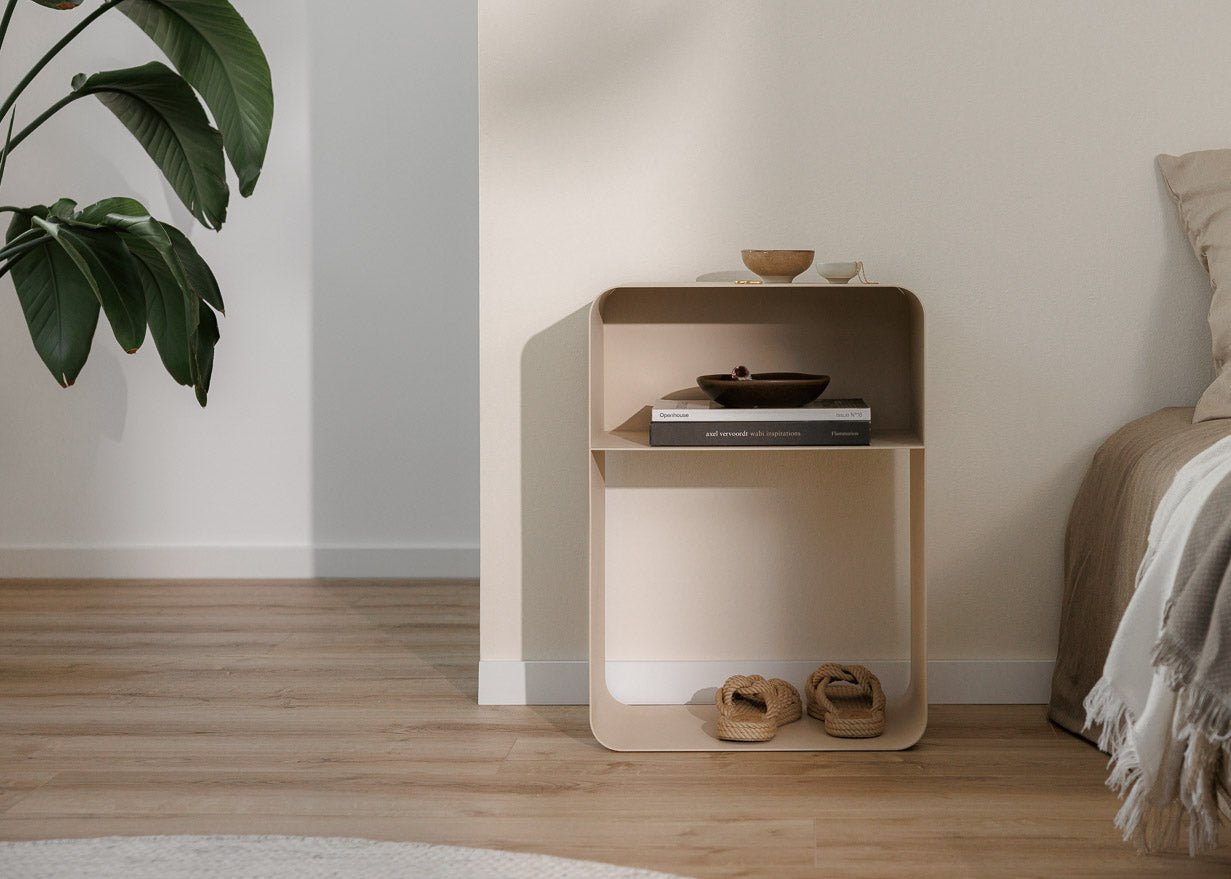 Nachtkastje Damio – Minimalistisch ontwerp van gepoedercoat Metaal