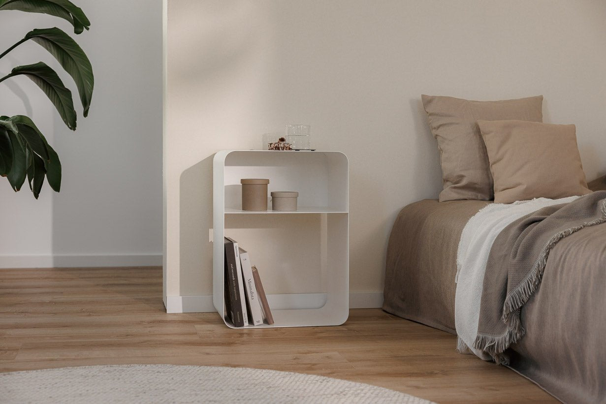 Nachtkastje Damio – Minimalistisch ontwerp van gepoedercoat Metaal