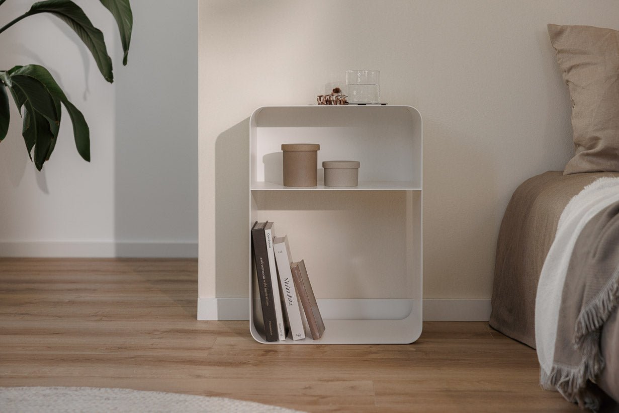 Nachtkastje Damio – Minimalistisch ontwerp van gepoedercoat Metaal