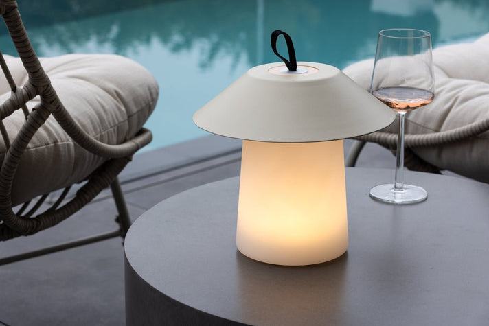 Buiten-tafellamp „Eloura“ – in Beige en Zwart met 3 helderheidsniveaus