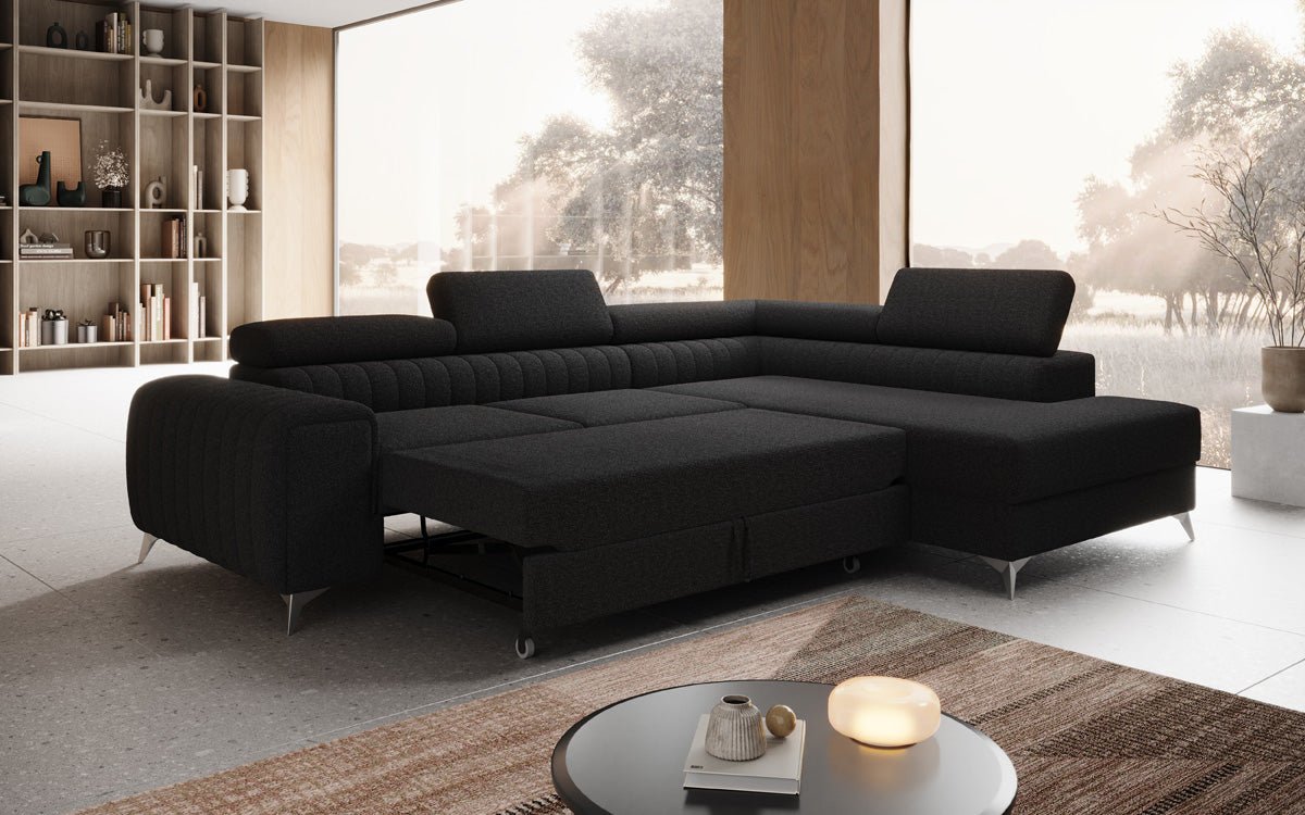 Designerbank Aurea L met slaap- en klapfunctie in Bouclé