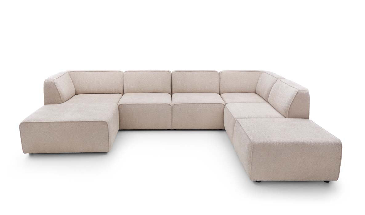 Designer Sofa Modena U in Bouclé