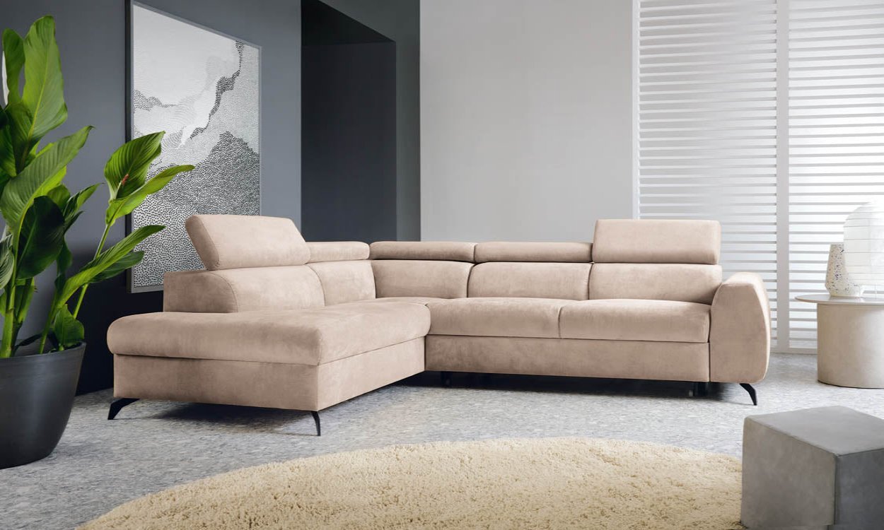Designer hoekbank Stille met slaap- en klapfunctie