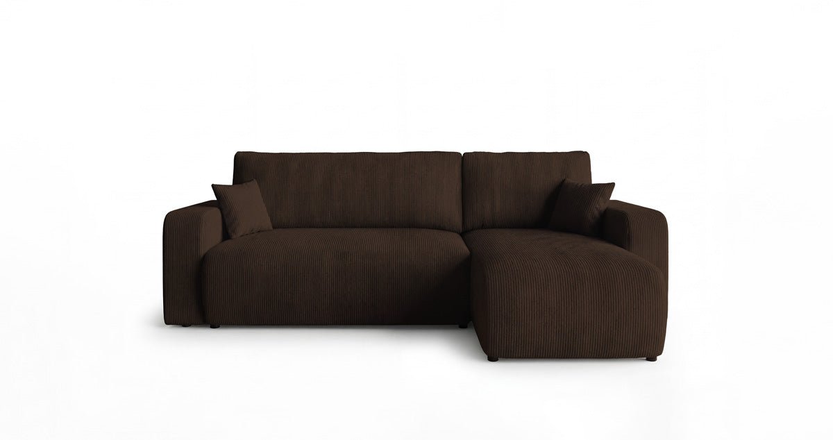Designsofa Calva met slaap- en uitklapfunctie in Ribstof