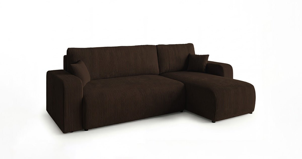 Designsofa Calva met slaap- en uitklapfunctie in Ribstof