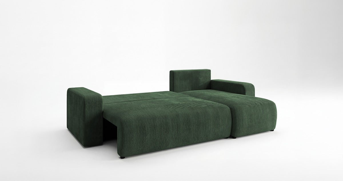 Designsofa Calva met slaap- en uitklapfunctie in Ribstof