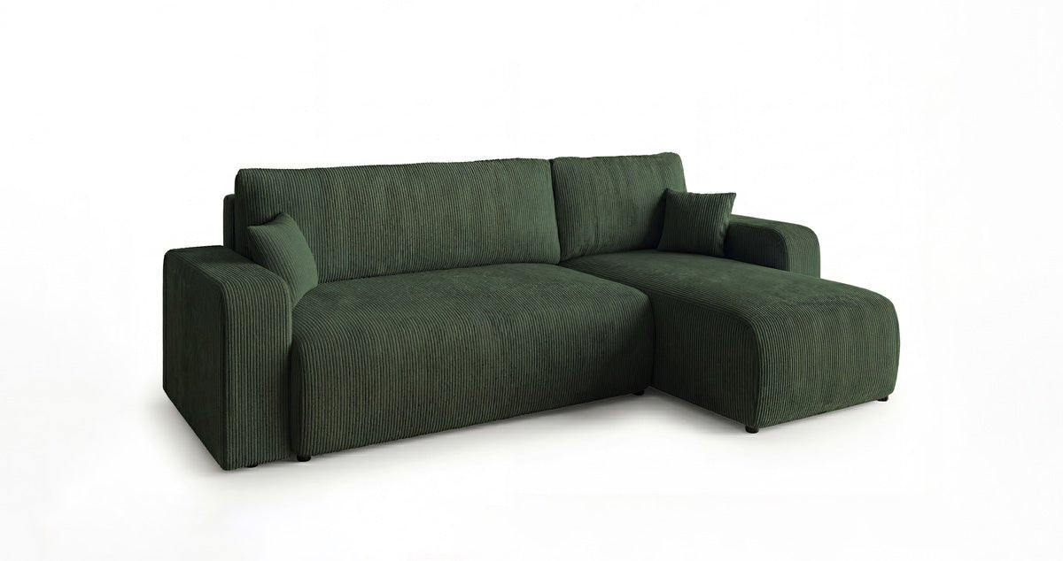 Designsofa Calva met slaap- en uitklapfunctie in Ribstof