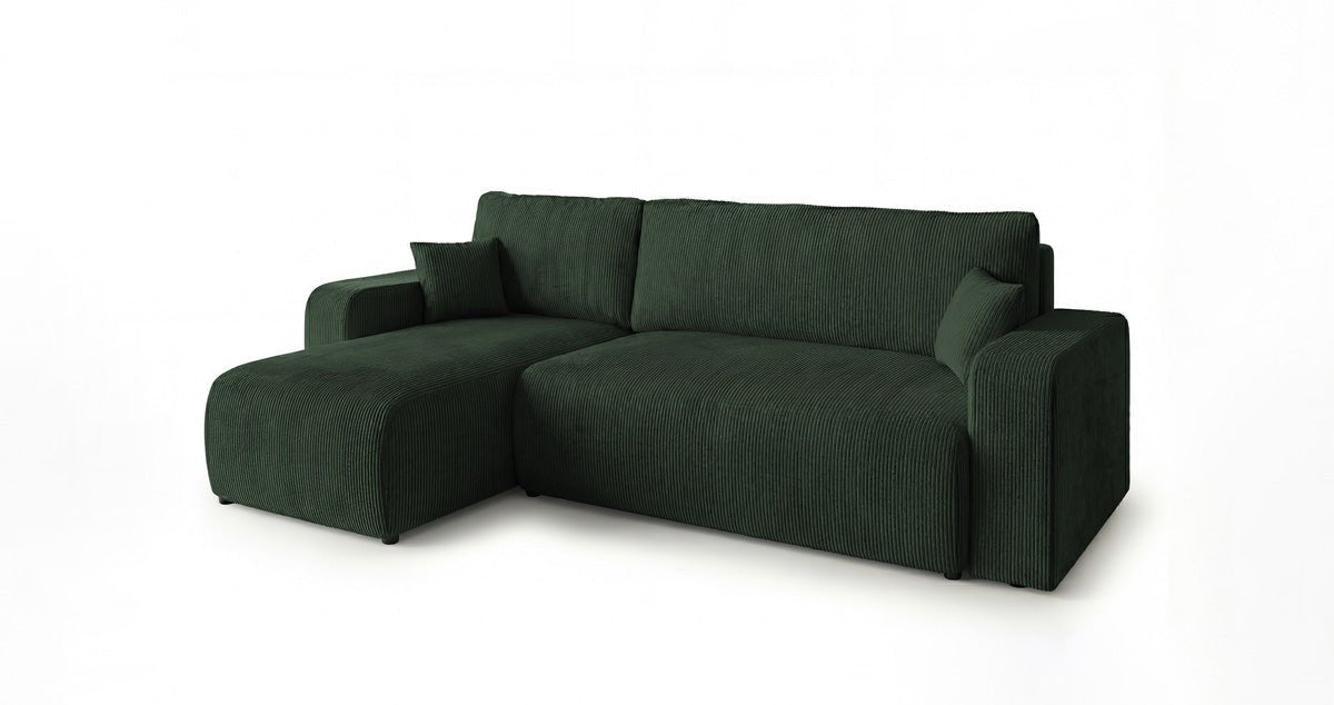 Designsofa Calva met slaap- en uitklapfunctie in Ribstof