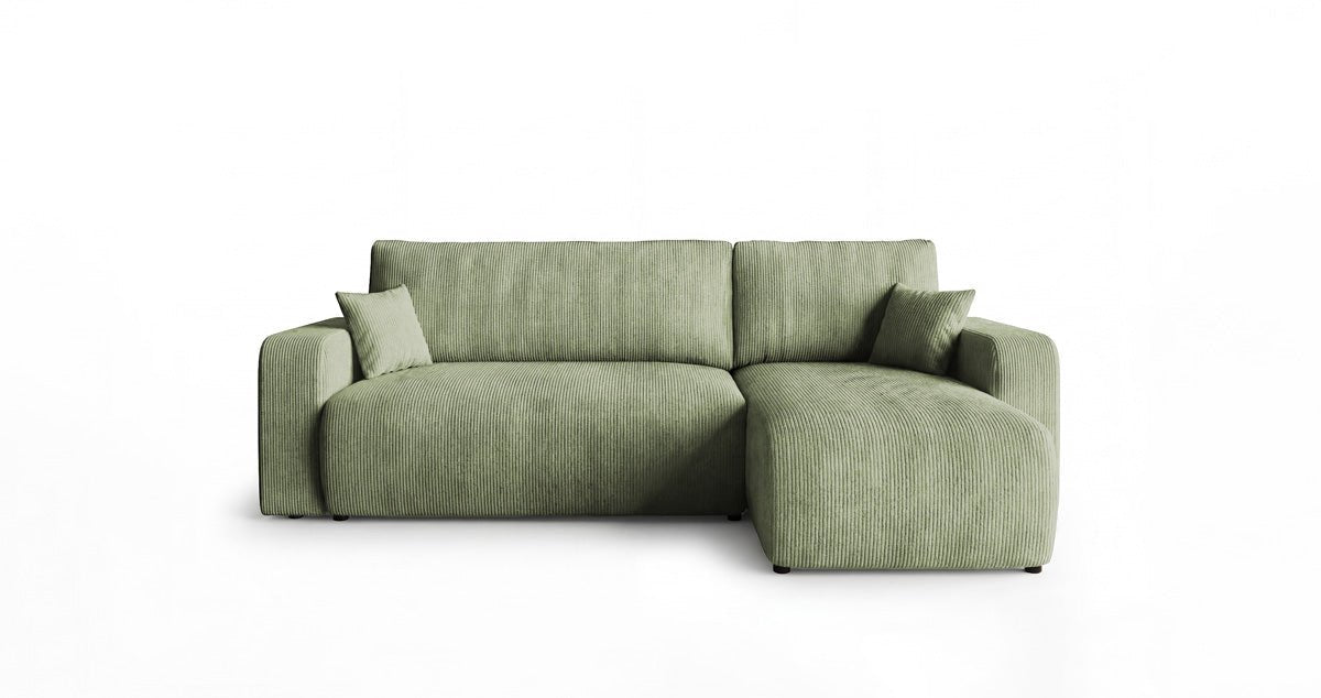Designsofa Calva met slaap- en uitklapfunctie in Ribstof