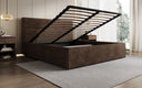 Designer gestoffeerd bed Merry in Ribstof met opbergruimte
