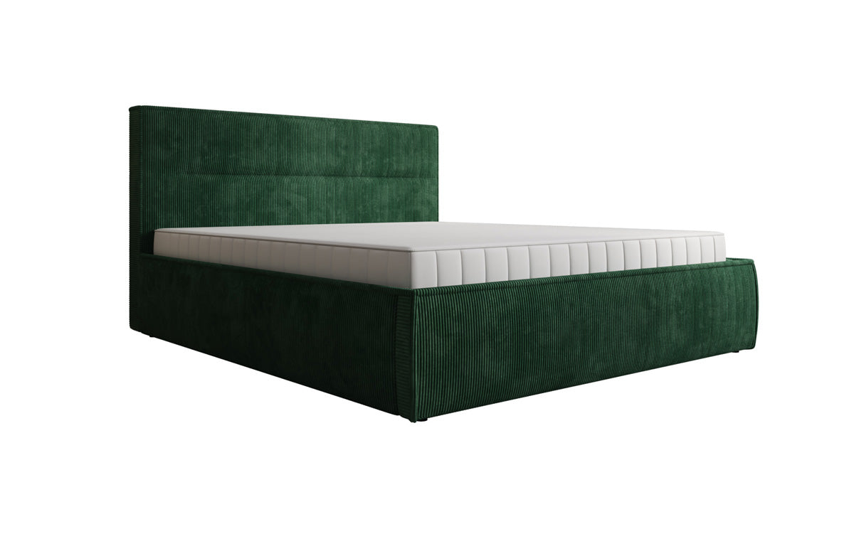Designer gestoffeerd bed Merry in Ribstof met opbergruimte
