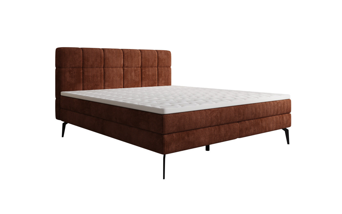 Boxspringbed Vera in Ribstof met hoge poten