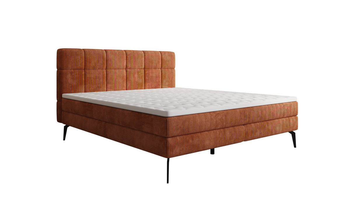 Boxspringbed Vera in Ribstof met hoge poten