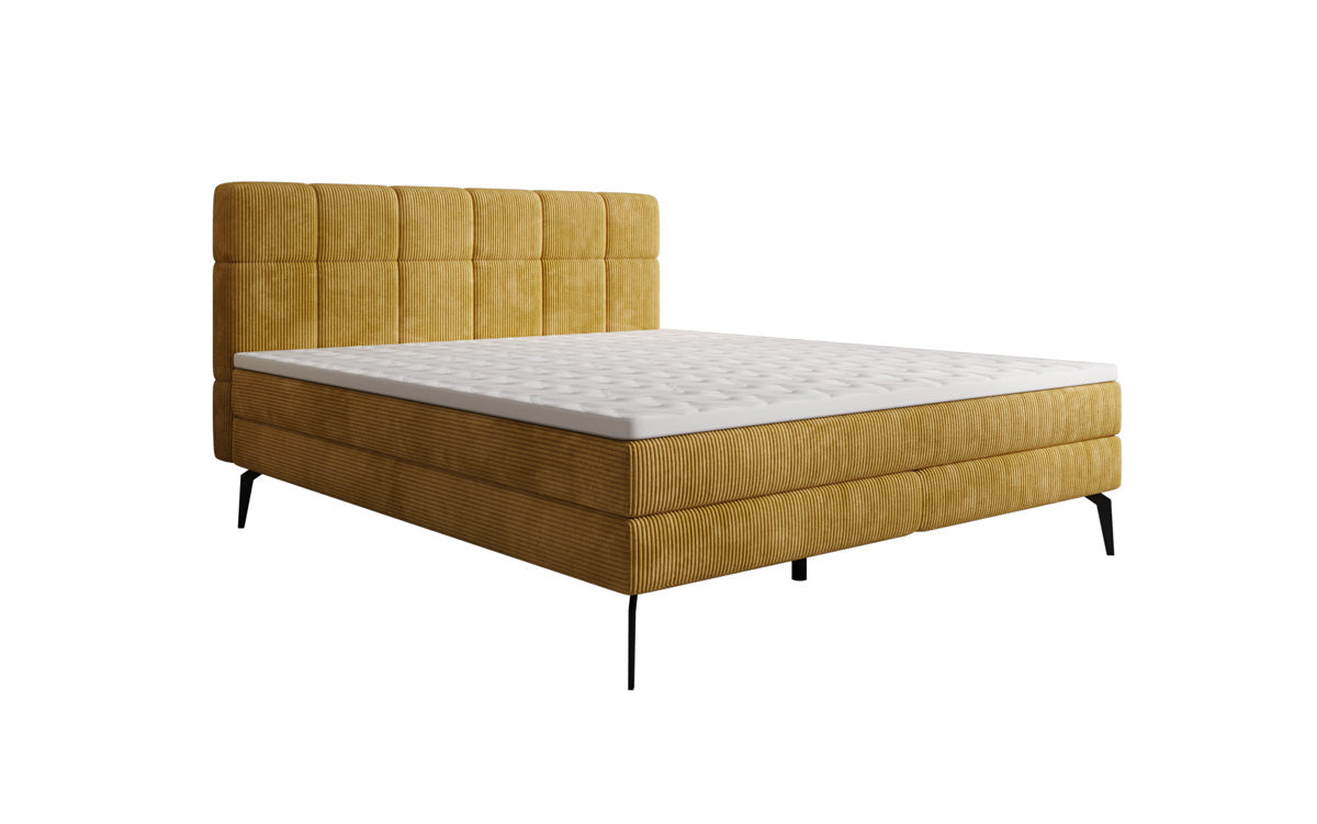 Boxspringbed Vera in Ribstof met hoge poten