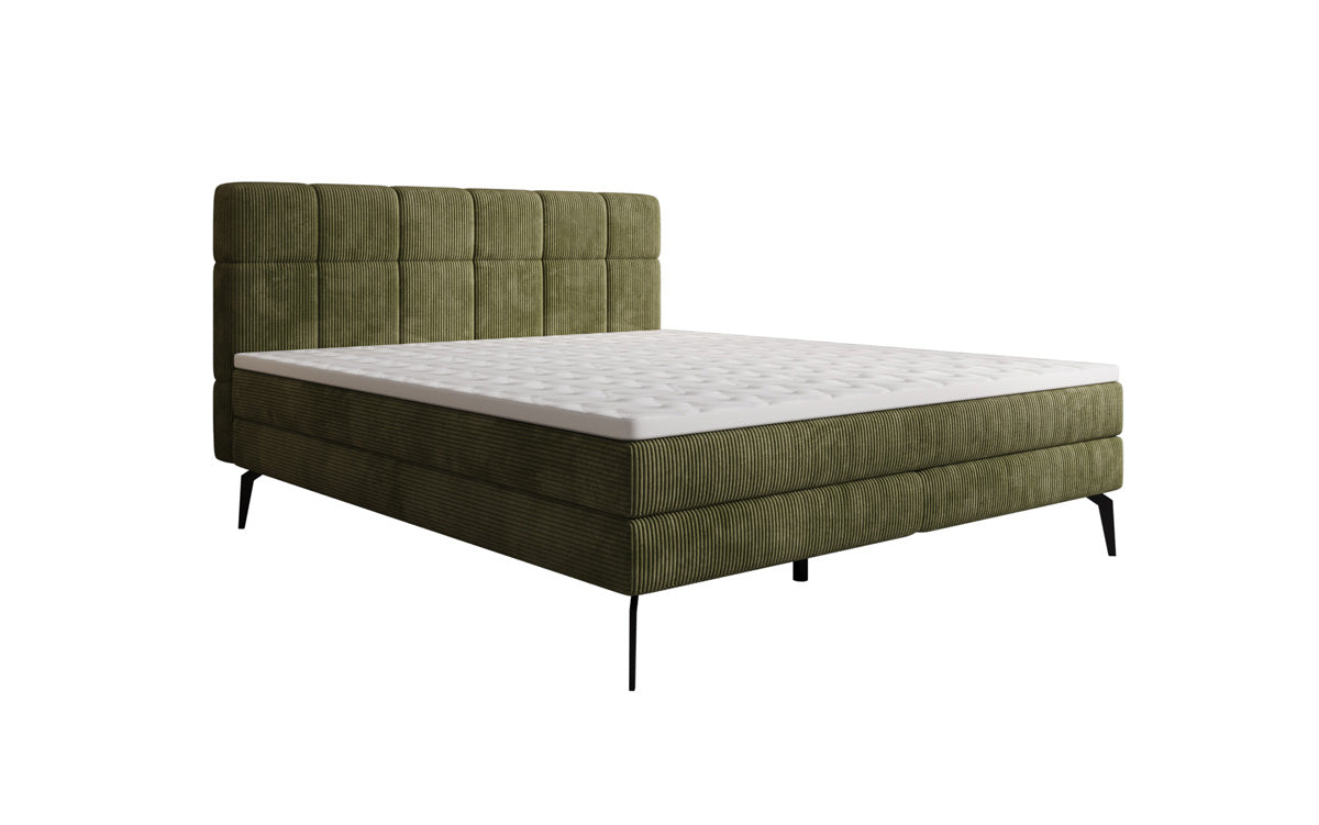 Boxspringbed Vera in Ribstof met hoge poten