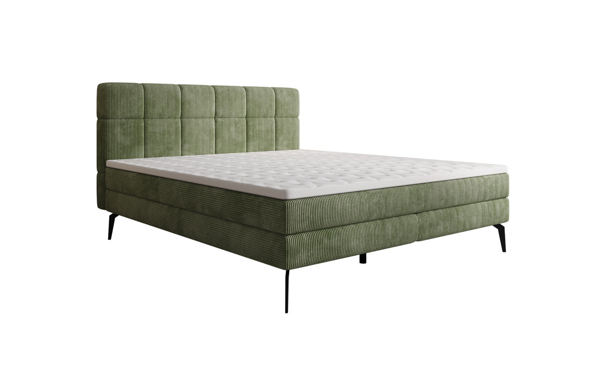 Boxspringbed Vera in Ribstof met hoge poten